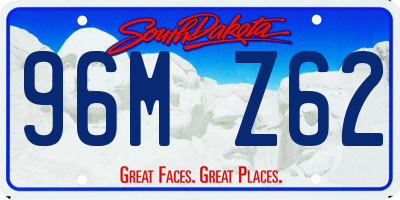 SD license plate 96MZ62