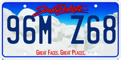 SD license plate 96MZ68