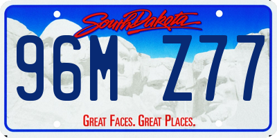SD license plate 96MZ77
