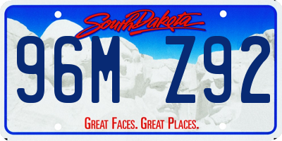 SD license plate 96MZ92