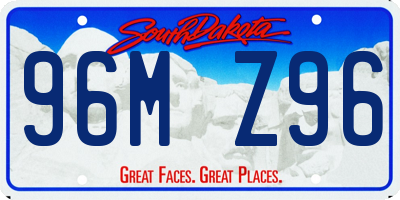 SD license plate 96MZ96