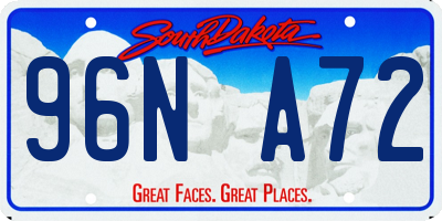 SD license plate 96NA72