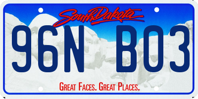 SD license plate 96NB03