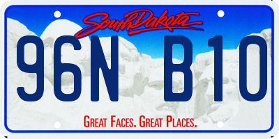 SD license plate 96NB10