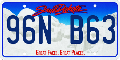 SD license plate 96NB63