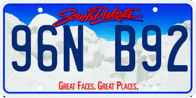 SD license plate 96NB92