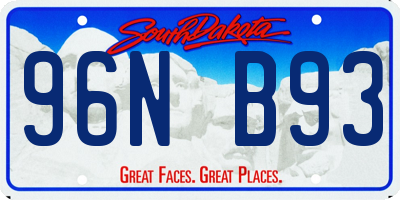 SD license plate 96NB93