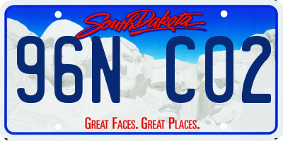 SD license plate 96NC02