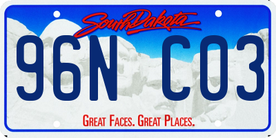 SD license plate 96NC03