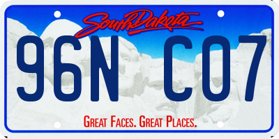 SD license plate 96NC07
