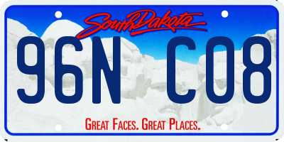 SD license plate 96NC08