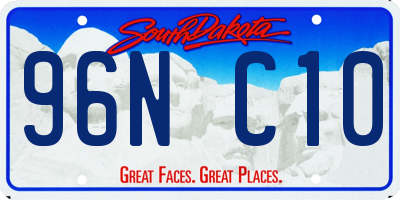 SD license plate 96NC10