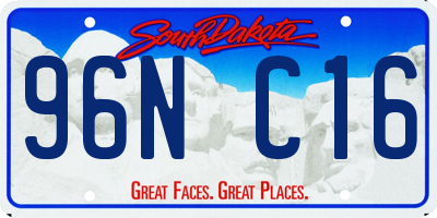 SD license plate 96NC16