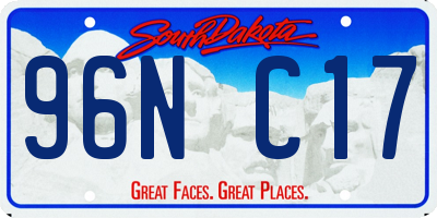 SD license plate 96NC17