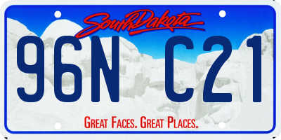 SD license plate 96NC21