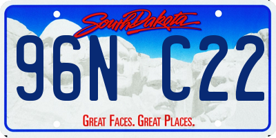 SD license plate 96NC22