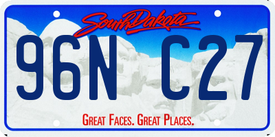 SD license plate 96NC27