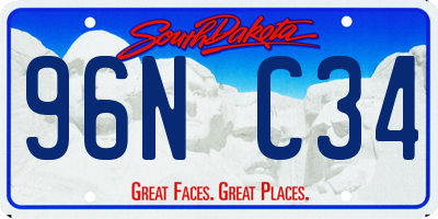 SD license plate 96NC34