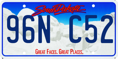 SD license plate 96NC52
