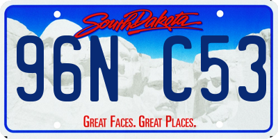 SD license plate 96NC53