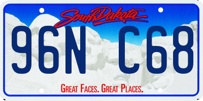 SD license plate 96NC68