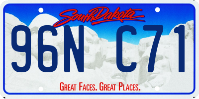 SD license plate 96NC71