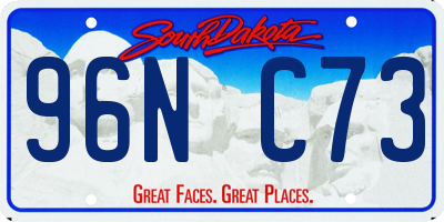 SD license plate 96NC73