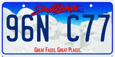 SD license plate 96NC77