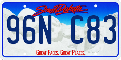 SD license plate 96NC83