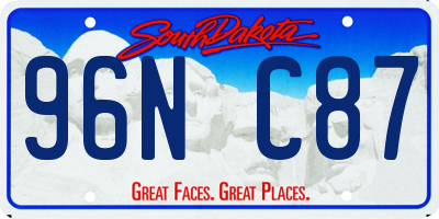 SD license plate 96NC87