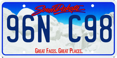 SD license plate 96NC98