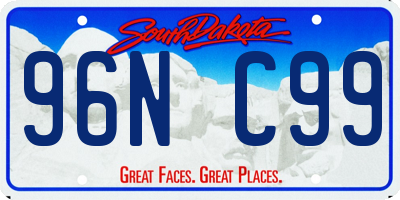 SD license plate 96NC99
