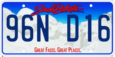 SD license plate 96ND16