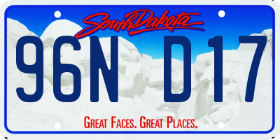 SD license plate 96ND17