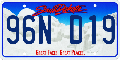 SD license plate 96ND19