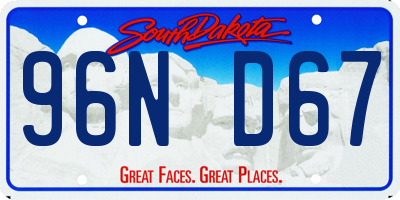 SD license plate 96ND67