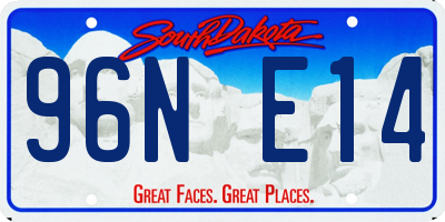 SD license plate 96NE14