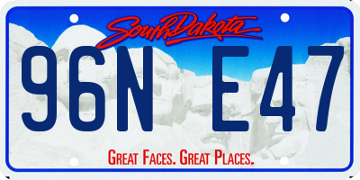 SD license plate 96NE47