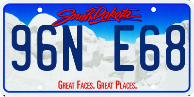 SD license plate 96NE68