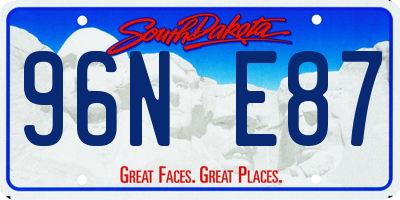 SD license plate 96NE87