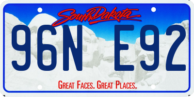 SD license plate 96NE92