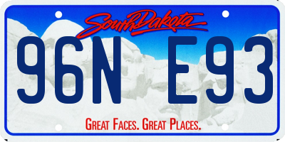 SD license plate 96NE93
