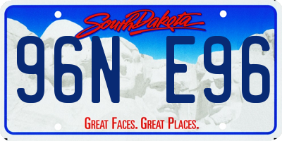 SD license plate 96NE96