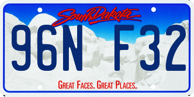 SD license plate 96NF32