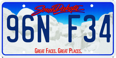 SD license plate 96NF34