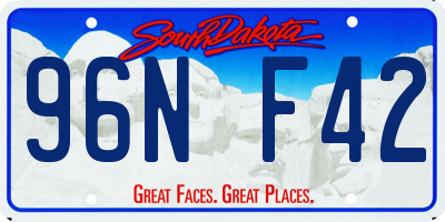 SD license plate 96NF42