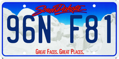 SD license plate 96NF81