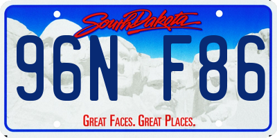 SD license plate 96NF86