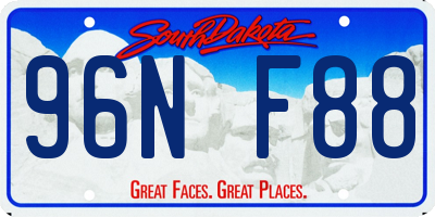 SD license plate 96NF88