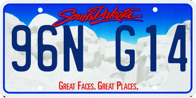 SD license plate 96NG14
